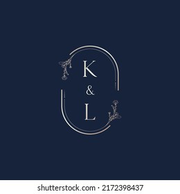 Cartas iniciales del logotipo de la boda KL en un diseño profesional de alta calidad que se imprimirán en cualquier medio impreso