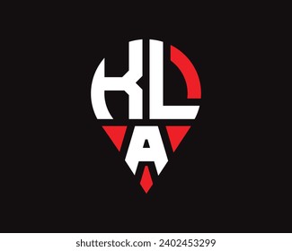 KLA letter location shape logo design