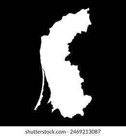 Mapa del condado de Klaipeda, división administrativa de Lituania. Ilustración vectorial.