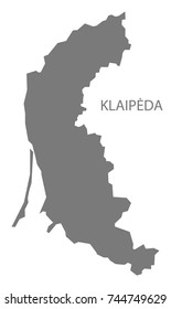 Klaipeda county map of Lithuania grey illustration silhouette shape