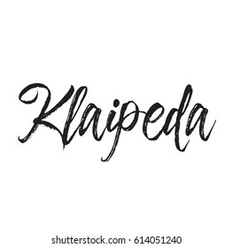 klaipeda, text design. Vector calligraphy. Typography poster. Usable as background.