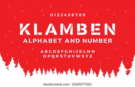 KLAMBEN, Modern Bold Font. Regular Italic Number Typography urban style alphabet fonts for fashion, sport, technology, digital, movie, logo design, vector illustration