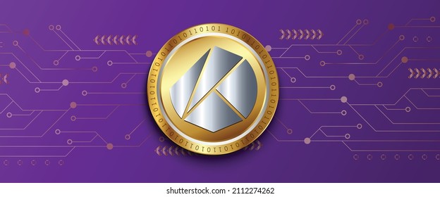 Banner de ilustración del vector de tecnología de la moneda Klatyn KLAY Crypto. Puede utilizarse como fondo, fondo, cartel, portada y plantilla de diseño de impresión.