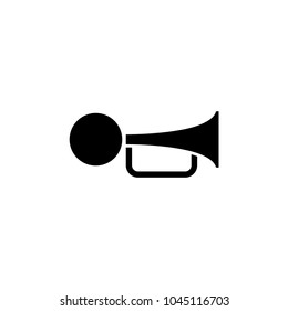 Klaxon Beep. Flat Vector Icon. Simple black symbol on white background