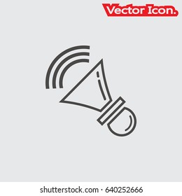 klaxon icon isolated sign symbol and flat style for app, web and digital design. Vector illustration.