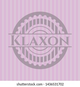 Klaxon pink emblem. Vector Illustration. Detailed.