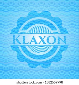 Klaxon water style emblem. Vector Illustration. Detailed.