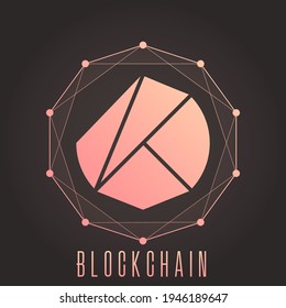 Klaytn Blockchain Konzept. Farbiges Farbverlauf-Logo einzeln auf dunklem Hintergrund.