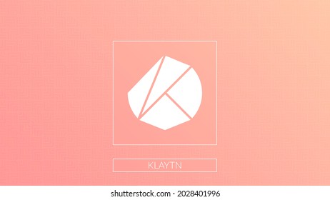 Klaytn cryptocurrency logo isolated on gradient pattern background.