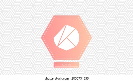 Klaytn cryptocurrency logo isolated on gradient pattern background.