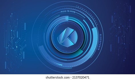 Klaytn KLAY block chain crypto currency digital encryption, virtual money exchange, Technology global network vector illustration background and banner design template. Futuristic web and trading