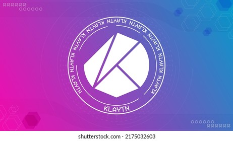 Klaytn KLAY Kryptowährung Vektorgrafik-Banner. Für Hintergrund, Poster, Abdeckung, Design-Vorlage drucken. Blockchain Währungszeichen, Illustration.