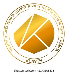 Klaytn KLAY cryptocurrency vector money symbol. Blockchain currency gold gradient logo isolated on white background illustration