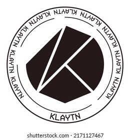 Klaytn KLAY cryptocurrency vector symbol. Blockchain currency flat logo on white background vector illustration.