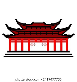 klenteng a place of worship for traditional Chinese beliefs vector illustration