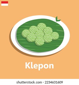 Klepon kelepon indonesian traditional cake food vector illustration