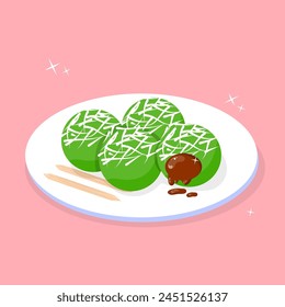 Klepon traditional indonesian food vector