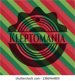 Kleptomania christmas badge. Vector Illustration. Detailed.