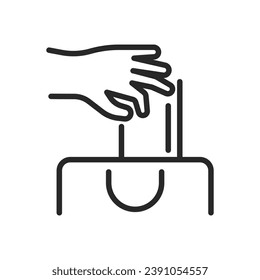 Kleptomania Icon. Vector Outline Editable Isolated Sign of a Hand Stealthily Reaching Into a Bag, Symbolizing the Compulsive Urge to Steal Represented in Kleptomania.