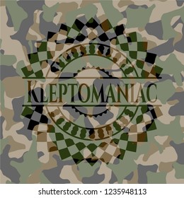Kleptomaniac on camo texture