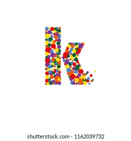 k-letter from colored bubbles. Bubbles design. Vector illustration.