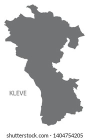 Kleve grey county map of North Rhine-Westphalia DE