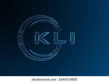 KLI baixo poli letra logotipo vetor design. KLI design de logotipo poli inferior. Logotipo poli baixo.
