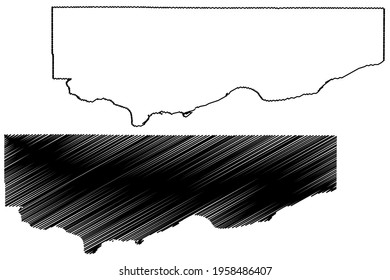 Klickitat County, State of Washington (U.S. county, United States of America) map vector illustration, scribble sketch Klickitat map