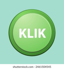 Klik icon green color 3D illustration