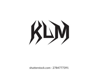 KLM Ninja Gaming Monogram Logo: Sharp Slash Modern Esports Typography Vector Emblem Template