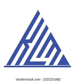 KLM Three Letters Triangle Letter mark Logos vector