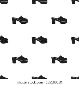 Klogs icon in  black style isolated on white background. Shoes pattern stock vector illustration.