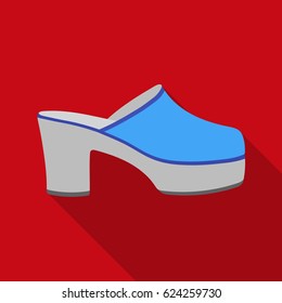 Klogs icon in flat style isolated on white background. Shoes symbol stock vector illustration.