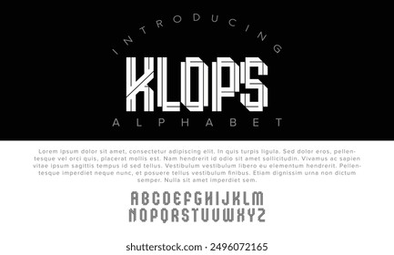 Klops alphabet letters font for logo