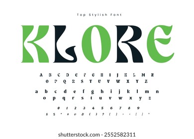 Klore alfabeto elegante exibir fonte vetorial e fonte de luxo bonito