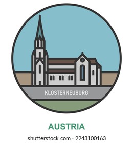 Klosterneuburg. Cities and towns in Austria. Flat landmark