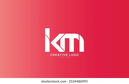 KM Abstract initial monogram letter alphabet logo design