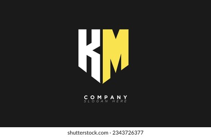 KM Alphabet letters Initials Monogram logo MK, K and M