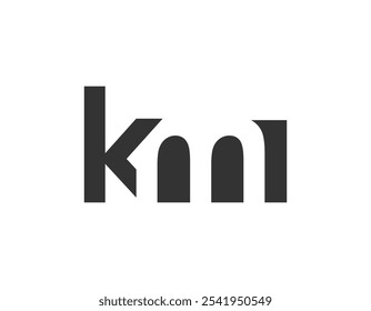 KM creative geometric initial based modern and minimal logo. Letter k m trendy fonts. Universal professional elegant techno vector design.