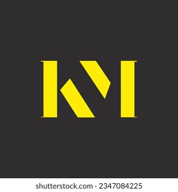 KM creative and modern vector logo design