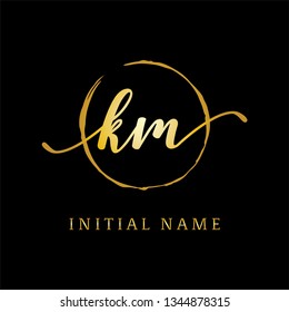 KM Elegant Initial logo designs,KM for fashion and Modern Vector 