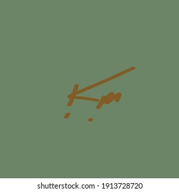 Logo manuscrito del fondo verde del kilómetro