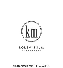 KM Initial beauty monogram logo vector