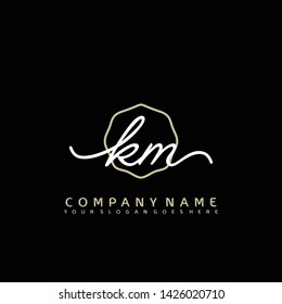 KM Initial handwriting logo concept