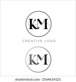 KM initial logo design icon 