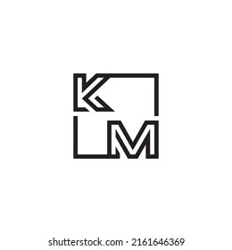 Las letras iniciales del logotipo de KM en un diseño profesional de alta calidad que se imprimirán en cualquier medio de impresión