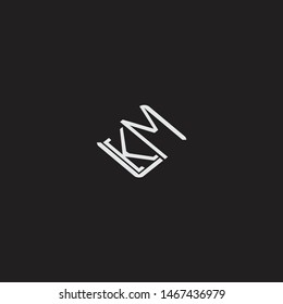 KM Initial Logo letters with rotate squere template