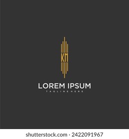 KM initial monogram business logo