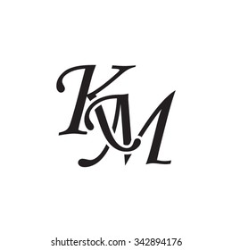 KM Initial Monogram Logo