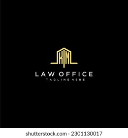 KM initial monogram logo for law office with home office design image
